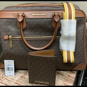 Michael Kors overnight satchel and passport wallet